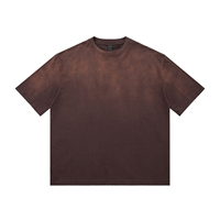 T-shirt épais vintage à épaules tombantes personnalisé délavé à l'acide T-shirt oversize en coton Boxy cropped T-shirts pour hommes respirant
