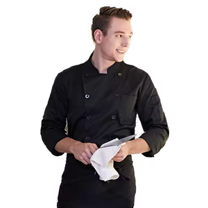 Uniforme de Chef de manga larga de alta calidad, chaquetas de Chef ejecutivo, uniforme de cocina de Chef corto, uniforme de restaurante, camisa con logotipo - Product Image 1