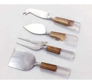 ชุดมีดหั่นชีสทำจากเรซินและไม้ชุดมีดสแตนเลสสำหรับงานแต่งงาน - Product Image 1