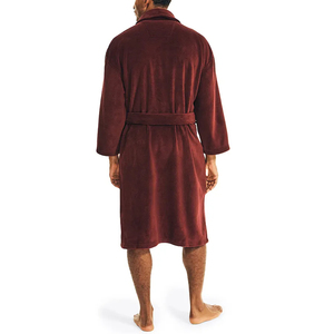 Albornoz esponjoso de temporada completa para mujer, tamaño personalizable, diseño de logotipo sólido, bata larga de invierno de algodón para Spa de terciopelo, logotipo personalizable - Product Image 4