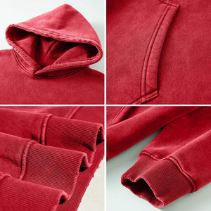 Nouvel arrivage de pulls à capuche pour hommes 100% coton couleur unie taille personnalisable Service OEM sweats à capuche pour hommes lavage à l'acide surdimensionné Boxy - Product Image 2