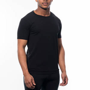 Manches courtes Slim Fit T-shirts pour Gym Fitness Wear Haute qualité couleur unie col rond sur mesure Gym T-shirts - Product Image 5