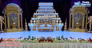 Pilares de bollwood para decoración de escenario de recepción, escenario de boda tradicional con paredes de vela, escenario de compromiso de boda gloriosa - Product Image 5