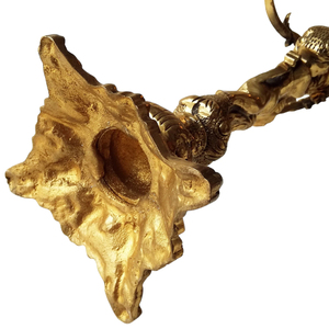 Bougeoir vintage à 3 bras, couleur or, fait à la main, bougeoir de mariage d'église, fournitures de table - Product Image 5