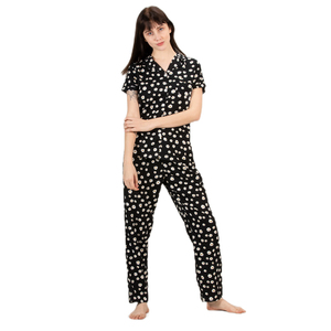 เซ็ตชุดนอน2ชิ้นสำหรับผู้หญิงทำจากวัสดุเรยอนแขนครึ่งเดียว - Product Image 1