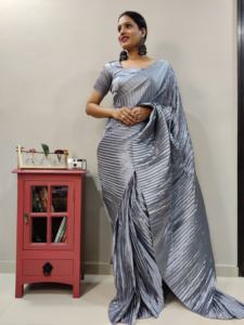 ผ้าแจ็คการ์ด pallu สวยดีไซเนอร์ล่าสุดใช้ได้ทั่วส่าหรี - Product Image 2