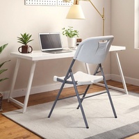 Chaise pliante en plastique robuste, chaise portable blanche moulée par soufflage pour banquets, mariages et événements