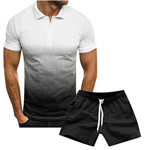 Conjunto de Camiseta Corta y Pantalones Cortos Transpirables Personalizados, Camisetas Cortas Cuadradas 100% Algodón, Conjunto de Camiseta y Pantalones Cortos Estampados de Estilo Urbano - Product Image 1