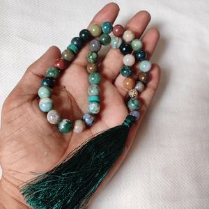 Chapelet de prière en résine turquoise polie, écologique, décoration d'intérieur, perles de prière - Product Image 5