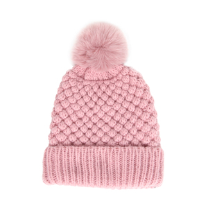 Textured Knit <b>Beanie</b> <b>Hat</b> Unisex Winter Warm Acrylic Stretch Adjustable Thick Cozy Skull Cap Casual Outdoor Fashion Headwear - Product Image 1