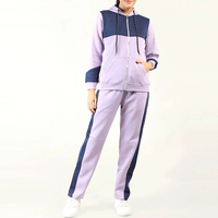 Ensemble jogging à capuche brodé motif boutons vintage pour femme, en molleton de coton, longueur intégrale, fabricant et fournisseur OEM ODM en gros