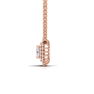IGI Certified Lab Grown Diamond Radiant Cut Double Halo Pendant in 14K White / Yellow & Rose Gold Luxury Cluster Design - Product Image 2