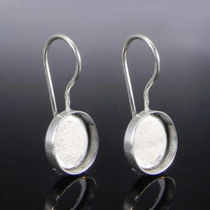 Haute qualité 925 argent Sterling bricolage pince exportation qualité lunette tasse balancent boucle d'oreille nouveau 4mm 25mm motif femmes résultats de bijoux - Product Image 6