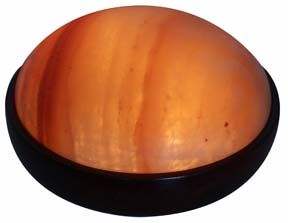 Lámpara de sal rosa del Himalaya tallada a mano con base de madera de doble cúpula Estilo de amor para el hogar Elegancia Producto de artesanía natural - Product Image 4