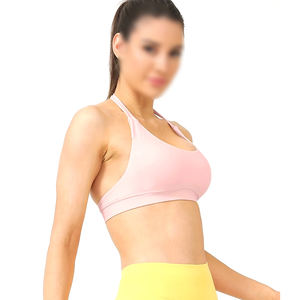 Sujetador deportivo de cuello Halter simple con estampado de logotipo personalizado hecho a mano, ligero, duradero, respetuoso con el medio ambiente, superventas, 2025 - Product Image 3