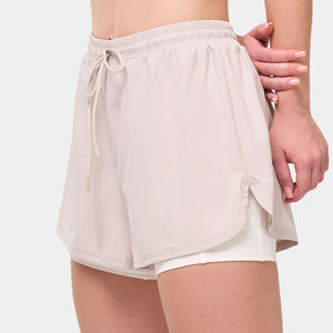 Shorts de sport pour femmes avec poches en coton French Terry avec cordon de serrage Shorts décontractés d'été pour l'entraînement avec ODM OEM - Product Image 1