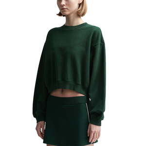 เสื้อคอกลมแขนยาวของผู้หญิงเสื้อสเวตเชิ้ต100% ผ้าฝ้ายทรงหลวม2025ล้างกรดสำหรับฤดูใบไม้ร่วงฤดูหนาว - Product Image 2