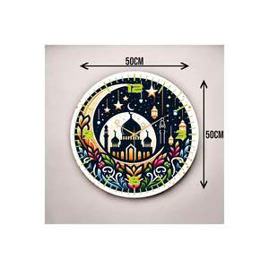 Colorful Religious Pattern Wooden Table <b>Wall</b> <b>Clock</b> <b>50cm</b> Silent Tabletop Gift Colorful Printed Religious Pattern <b>Wall</b> <b>Clocks</b> - Product Image 2