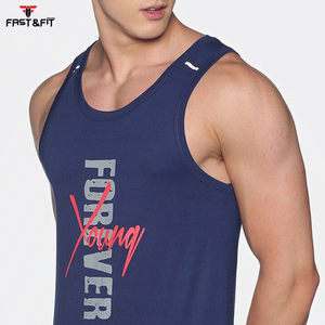 Transpirable Cómodo Logotipo personalizado Slim Fit Deportes Fitness Gimnasio Entrenamiento muscular Fitness Chaleco Camiseta sin mangas para hombres - Product Image 5