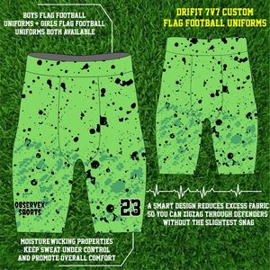 Camisetas y Pantalones Cortos de Flag Football Transpirables Personalizados |   Uniformes de Equipo para Liga y Práctica, Absorbentes de Humedad y de Secado Rápido - Product Image 4