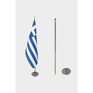 Greek Official Indoor <b>Flag</b>-Digital Printing Aluminum <b>Pole</b> Pennant Style 3x5ft - Product Image 2