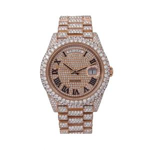 Reloj de Diamantes de Oro Rosa de Lujo y Calidad Premium para Fiestas de Negocios y Uso Diario Disponible a un Precio Competitivo desde India - Product Image 1