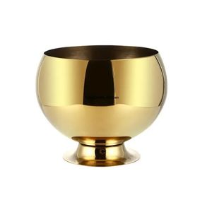 Refroidisseur à vin de haute qualité plaqué or métallique, forme ronde, bol à champagne avec base pour les hôtels et les bars, utilisation pour les fêtes - Product Image 1