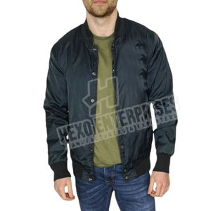 2025 chaqueta universitaria de satén personalizada de alta calidad para hombre tela de punto a prueba de agua XL tamaño High Street Style Bonded Pocket - Product Image 1