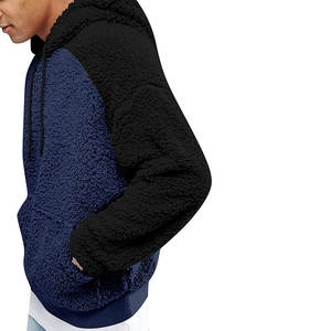 High Quality Customizable Plus Size <b>Men's</b> <b>Sherpa</b> Fleece <b>Hoodies</b> Hot Selling with Custom Logo Winter Fashion - Product Image 2