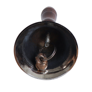 Campana Vintage de 6 pulgadas con estampado personalizado, acabado de latón pulido, calidad, decoración navideña de Halloween, artesanías de Metal con madera - Product Image 3