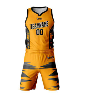 Ensemble d'uniformes de basket-ball en polyester unisexe, vêtements de sport de plein air respirants avec motif d'équipe imprimé sans manches pour hommes et femmes - Product Image 1