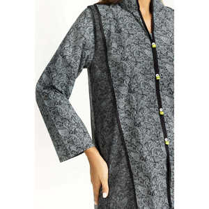 Ensemble coordonné en coton noir imprimé pour femmes, style chinois, tissu crêpe - Product Image 6