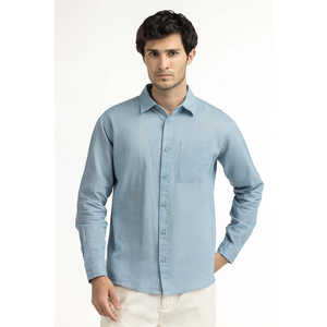 เสื้อเชิ้ตผู้ชายลำลอง ทรงปกติ ผ้าฝ้ายป๊อปลิน 100% ติดกระดุมสองแถว ระบายอากาศได้ดี รับผลิตแบบ ODM - Product Image 1