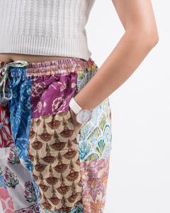 Pantalones bombachos de retazos para todas las estaciones con decoración elástica, ropa holgada para festivales de verano, pantalones de verano al por mayor con bolsillos - Product Image 3
