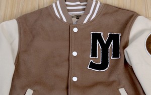 OEM parches de chenilla personalizados logotipo bordado mangas de cuero Letterman béisbol Universidad Varsity chaquetas - Product Image 6