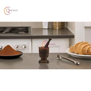 Mortero de madera maciza caliente Maja Ajo Hierba Especias Jengibre Mortero y Maja Acacia Cuenco de madera Molinillo de alimentos Mortero y Maja Suministro - Product Image 6