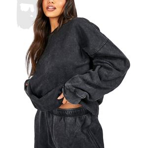 Conjunto de chándal sólido de algodón y poliéster, chándal para correr para hombres y mujeres, sudadera personalizada, suéter de cuello redondo Unisex, sudaderas con capucha 2026 - Product Image 3