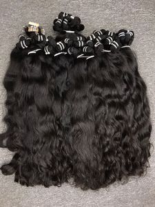 Paquete de extensiones de cabello humano crudo de onda Natural vietnamita trama 100g doble dibujado un cierre de tejido de cabello de donante - Product Image 3