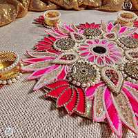 Porte-bougie en plastique écologique de style Rangoli, léger et exquis, décoration d'intérieur pour les occasions de Diwali, crée une ambiance chaleureuse et accueillante