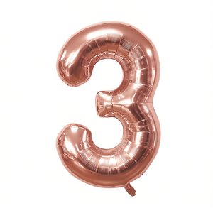 Globo de fiesta Party Love Numero Rose Gold N3 45cm Bolsa de 12 piezas - Product Image 2