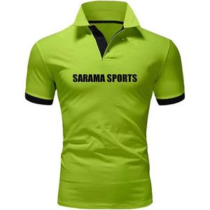Polo de talla grande para hombre, camisa de punto transpirable corta informal de estilo sólido con logotipo bordado e impreso personalizado de algodón 100% - Product Image 1