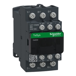 Contattore SCHNEIDER ELECTRIC LC1D326BD TeSys D 3P(3 NO) AC-3 <= 440 V 32 A con Bobina 24 V DC - Product Image 1