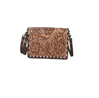 Offre Spéciale Vintage en cuir véritable femmes portefeuille rouge multi-usages bracelet pochette avec fermeture éclair usiné à la main fleur sculpture pour l'été
