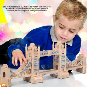 Rompe-casse-couilles 3D en bois MDF, décoration Pont de la Tour de Londres - Couleurs assorties - Product Image 3