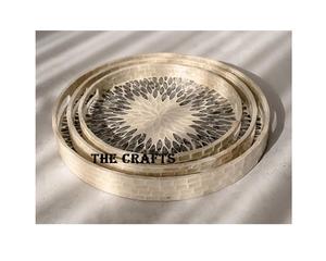 Plateau de service en rotin et nacre de bambou Plateau à chocolat ovale de la meilleure qualité pour accessoires d'hôtel - Product Image 2