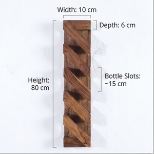 Wood <b>Wall</b> <b>Mounted</b> Wine Bottle Rack 4 Tier Minimalist Storage <b>Shelf</b> For Beverage - Product Image 3
