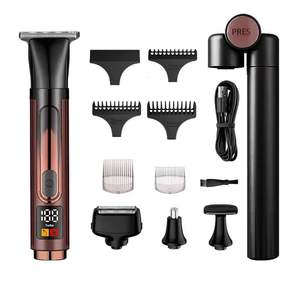 Kit de Afeitadora Corporal Eléctrica para Hombre 4 en 1, Afeitadora de Espalda Inalámbrica Recargable a Prueba de Agua con Extensión Ajustable - Product Image 1