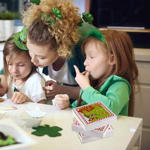 Mini cajas de pizza Tortugas Pizza pequeña Pizza cuadrada pequeña Pizza cartón con pegatinas para favores de fiesta 3,54x3,54x0,78 pulgadas - Product Image 4