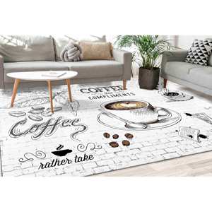 Tapis pour les amateurs de café : Tapis d'appoint moderne pour la cuisine, Tapis imprimé, Tapis doux non tissé - Product Image 1
