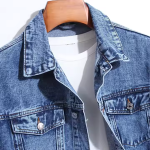 Veste en jean pour homme, best-seller 2025, haute qualité, respirante, confortable, style vintage délavé, techniques de teinture unie - Product Image 2